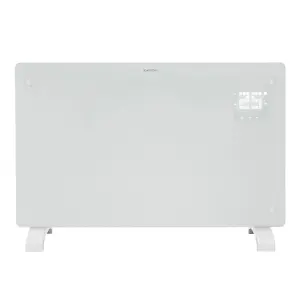 Devola Designer 2kW Smart Glass Panel Heater with Timer White -  DVPW2000WH