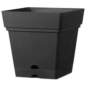 Verve Nurgul Dark grey Plastic Plant pot (Dia) 38cm, (H)38.5cm, 42L