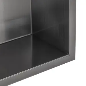 Thermopanel 304 Stainless Steel Recess Shower Niche Shelved - Noir Black (305x610x103mm)