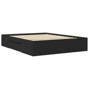 Berkfield Bed Frame without Mattress Black 150x200 cm King Size Engineered Wood