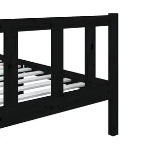 vidaXL Bed Frame without Mattress Black Single Solid Wood