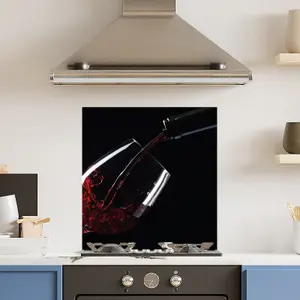 Premium 60cm x 65cm 6mm Glass Red Wine Kitchen Splashback Toughened Polished Edge