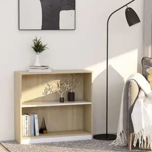 Attwood Bookcase White/Sonoma Oak / 80cm H x 75cm W x 24cm D