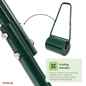 Oypla Galvanised Garden Steel Lawn Roller 30 Litre Drum Scraper Bar & Collapsible Handle Create a Lawn Worthy of a Bowls Green