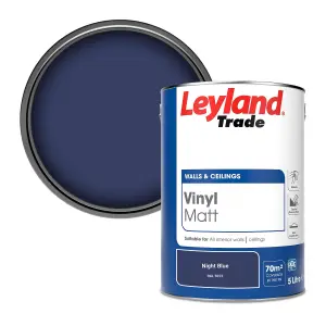 Leyland Trade Vinyl Matt Walls & Ceilings Emulsion Paint Night Blue (RAL 5022) 5L