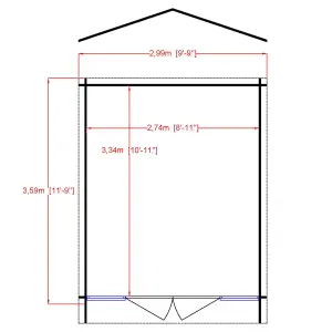 Shire Epping 10x12 ft Toughened glass & 2 windows Apex Wooden Cabin - Assembly service included