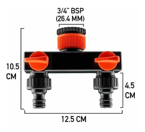 Garden Hose ALL Connectors Fittings Universal Standard Hozelock Compatible Black 2-Way Tap H Splitter