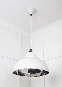 Hammered Nickel Harborne Pendant in Flock