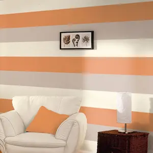 Stripe Wallpaper - Orange / Coffee / Cream - E40915