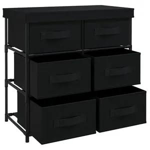 Berkfield Storage Cabinet with 6 Drawers 55x29x55 cm Black Steel