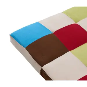 Atlanta Patchwork Sofa Bed Click-Clack 3 Seater Rainbow Multi-Coloured Sofa Retro Style