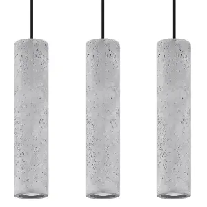 Luvo Concrete Grey 3 Light Classic Pendant Ceiling Light