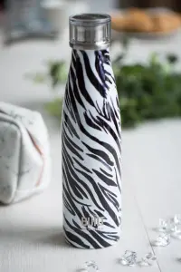 Built 500ml Double Walled Stainless Steel Water Bottle Zebra