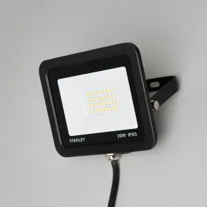 Litecraft Stanley Slimline Black 20 Watt LED IP65 Outdoor Wall Flood Light