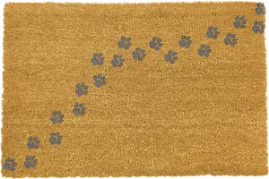 Grey Repeat Paw Prints Doormat