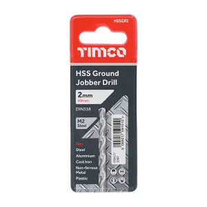 Timco - Ground Jobber Drills - HSS M2 (Size 2.0mm - 1 Each)