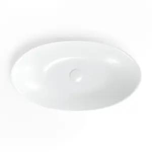 White Ceramic Oval Countertop Bathroom Wash Basin Sink