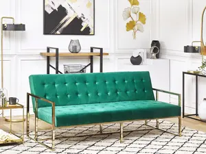 3 Seater Sofa MARSTAL Emerald Green Velvet