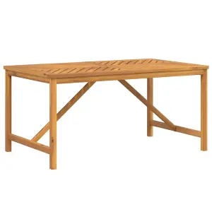 Berkfield Garden Dining Table 150x90x74 cm Solid Wood Acacia