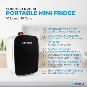 Subcold Pro 10L Mini Fridge Black