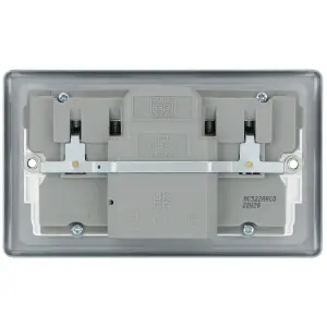 BG 13A Metal Clad Double Switched Socket & A-RCD, Scratch Resistant