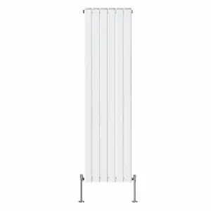 Rinse Bathrooms Vertical Radiators 1800x408mm Flat Panel Column Designer Radiator White Double Radiators Central Heating