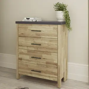 GFW Cascina 4 Drawer Chest Oak