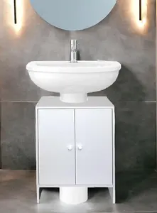 White Under sink Cabinet For Storing Away Your Bathroom Accessories