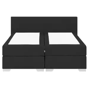 Fabric EU King Size Divan Bed Black PRESIDENT