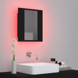 Berkfield LED Bathroom Mirror Cabinet Black 40x12x45 cm