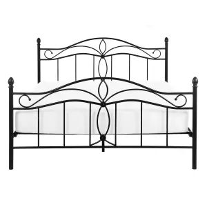 Metal EU Double Size Bed Black ANTLIA