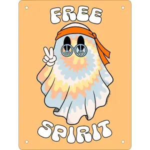 Grindstore Free Spirit Ghost Tin Mini Plaque Orange/Blue/White (One Size)