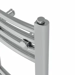 Right Radiators Prefilled Electric Curved Heated Towel Rail Bathroom Ladder Warmer Rads - Chrome 1000x500 mm