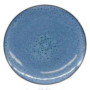 Set of Four Drammen 27cm Blue Reactive Glaze Ceramic Dinner Plates