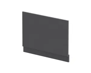 800mm Edge/Power Straight End Bath Panel & Plinth - Textured Woodgrain Graphite Grey