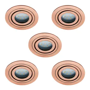 Litecraft 5 Pack Copper 1 Lamp Modern Bathroom Downlights IP65 Circular Tiltable