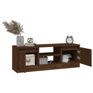 Berkfield TV Cabinet with Door Brown Oak 102x30x36 cm