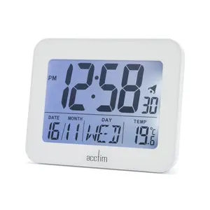 Digitally Quartz Movement / Crystal Alarm Tabletop Clock White