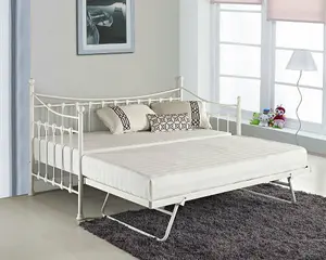 Daybed With Under Bed Guest Trundle White Guest Metal Day Bed 3ft Single Bed