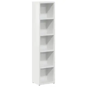 vidaXL CD Cabinets 2 pcs High Gloss White 21x16x93.5 cm Engineered Wood