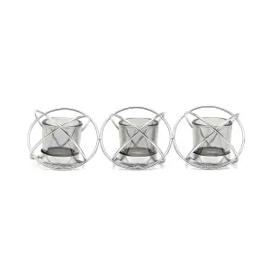 Hestia Triple Smoke Glass Tea Light Holder