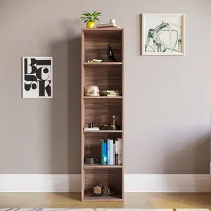 Gerardi Standard Bookcase Walnut / 132 cm H x 32 cm W