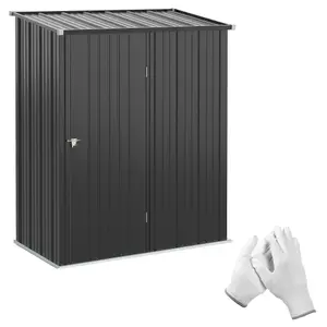 Outsunny Outdoor Storage Shed w/ Lockable Door for Garden, Black