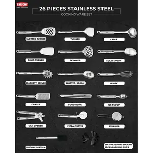 EcoFurn 26 Piece Stainless Steel Cooking Utensil Set