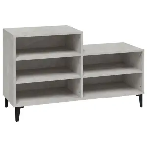 Berkfield Shoe Cabinet Concrete Grey 102x36x60 cm Engineered Wood