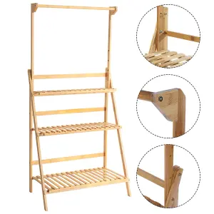 3 Tiered Hanging Wood Plant Stand Outdoor for Garden Balcony 144cm (H)