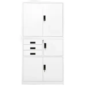 Berkfield Office Cabinet White 90x40x180 cm Steel