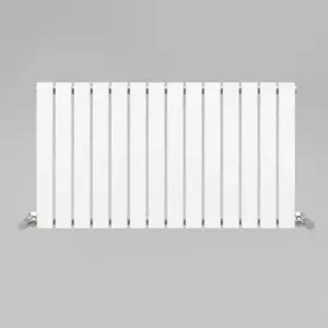 White Flat Tube 600x1064mm Horizontal Single Panel Heated Towel Radiator