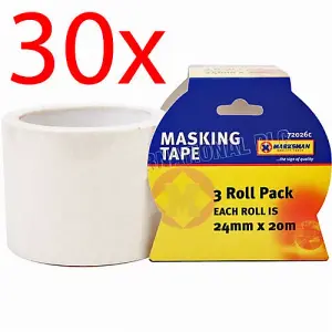 Set Of 30 Masking Tape Easy Tear 24Mm X 20M Painting Diy Art Craft Decorating