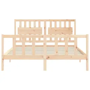 Berkfield Bed Frame with Headboard 160x200 cm Solid Wood